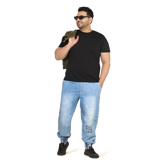 Kagad Jeans Men Regular and Plus Size Baggy Fit Light Blue Color Denim Jeans Jogger - Style Code "KGDJGR-406007