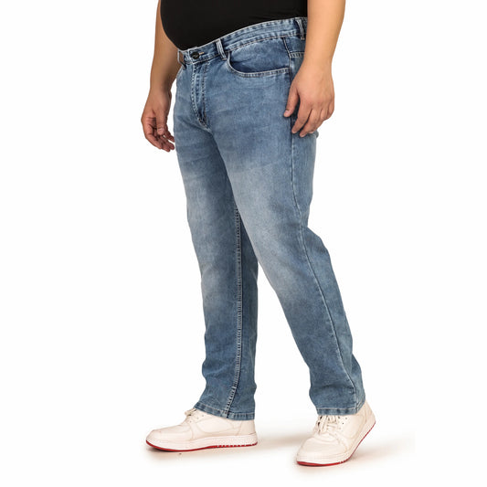 Kagad Jeans Men Plus Size Regular Fit Light Blue Denim Jeans - Style Code "KGDJN-408002