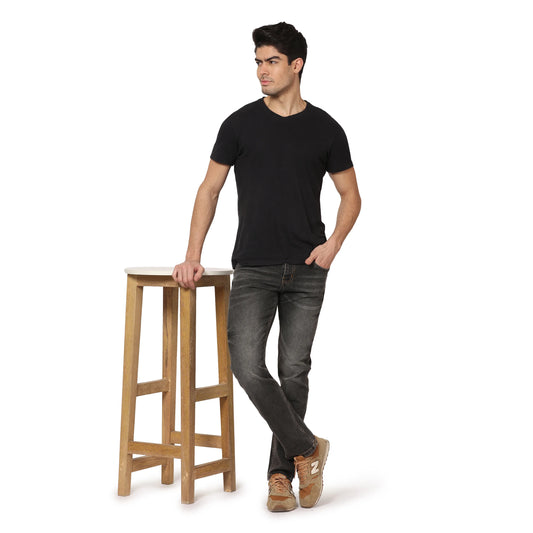 Kagad Jeans Men Straight Fit Charcoal Grey Denim Jeans - Style Code "KGDJNS-403003