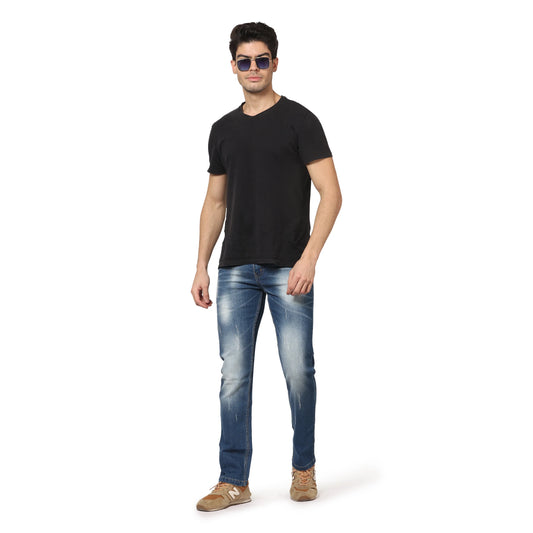 Kagad Jeans Men Straight Fit Indigo Blue Denim Jeans - Style Code "KGDJNS-403004