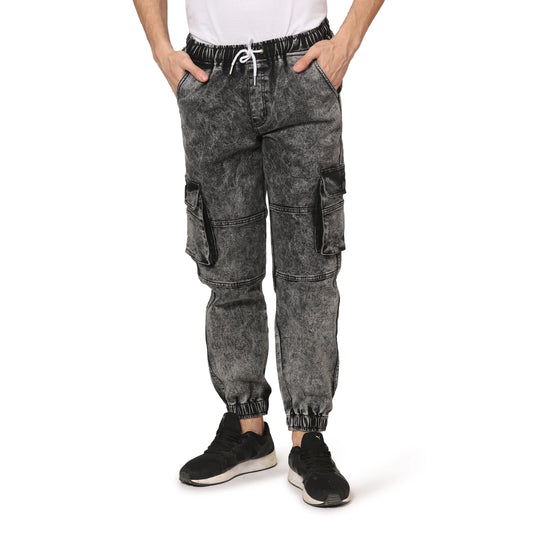 Kagad Jeans Men Regular Fit Textured Grey Denim Jeans Jogger - Style Code "KGDJGR-401005