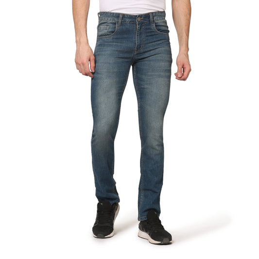 Kagad Jeans Men Straight Fit Mid Blue Denim Jeans - Style Code "KGDJNS-403016