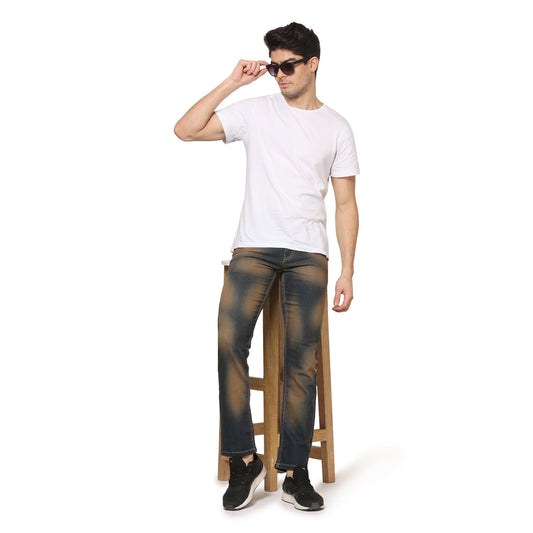 Kagad Jeans Men Straight Fit Dark Blue Tinted Denim Jeans - Style Code "KGDJNS-403019