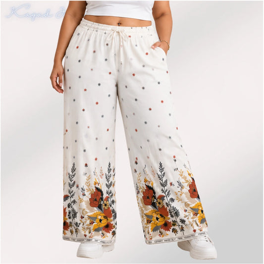 Womens elasticated High Rise waist loose straight fit Palazo KGDJNS-404079