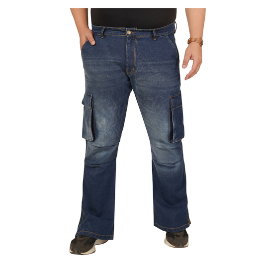 Men's Plus Size Denim Cargo KGDCR-406097