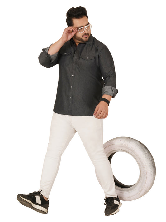 Men's Plus Size Denim Shirt MJSSH-20014