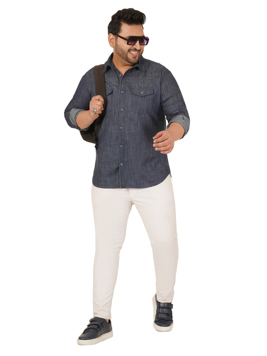 Men's Plus Size Denim Shirt MJSSH-20013