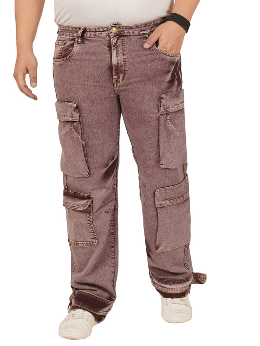 Men's Plus Size Denim Cargo KGDCR-406101