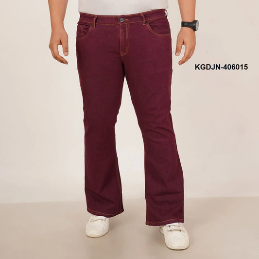 Kagad Jeans Mens Plus Size Boot Fit Garnet Red Color Denim Jeans - Style Code "KGDJN-406015