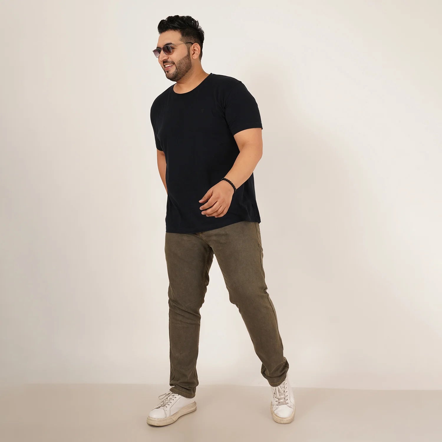 Kagad Jeans Mens Plus Size Regular Fit Army Green Color Denim Jeans Style Code