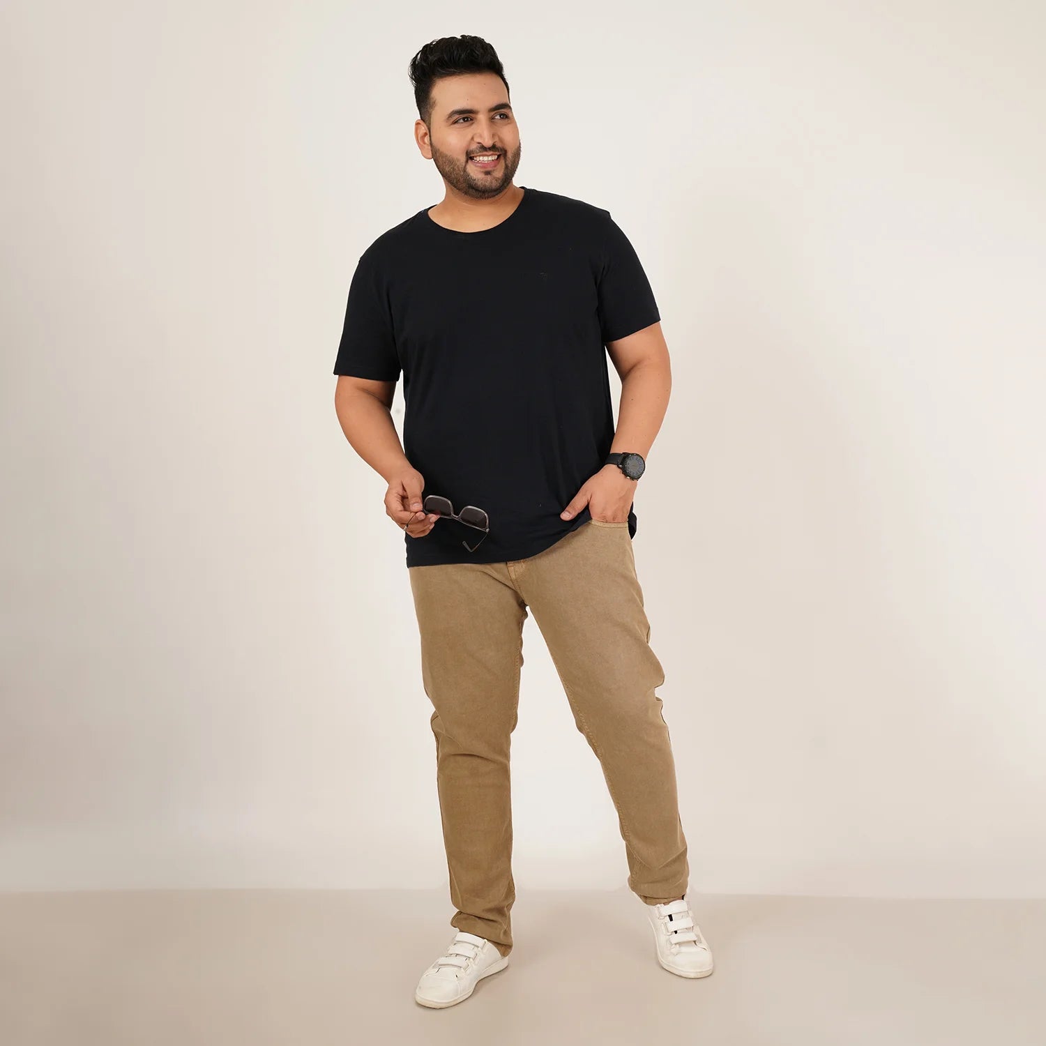 Kagad Jeans Mens Plus Size Regular Fit Camel Beige Color Denim Jeans Style Code