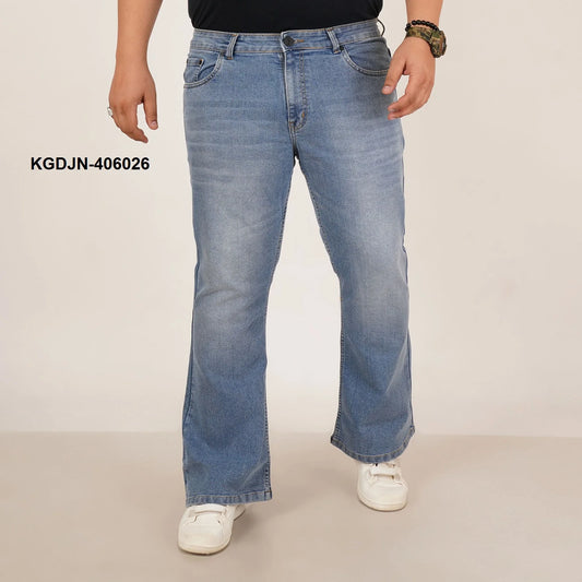Kagad Jeans Mens Plus Size Boot Fit Light Blue Color Denim Jeans - Style Code "KGDJN-406026