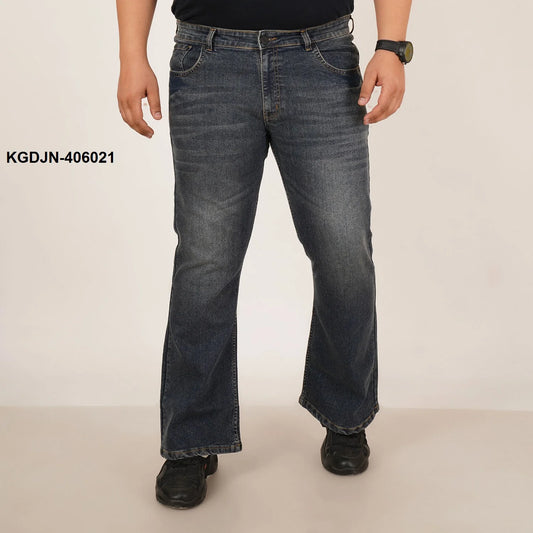 Kagad Jeans Mens Plus Size Boot Fit Ocean Blue Tinted Color Denim Jeans - Style Code "KGDJN-406021