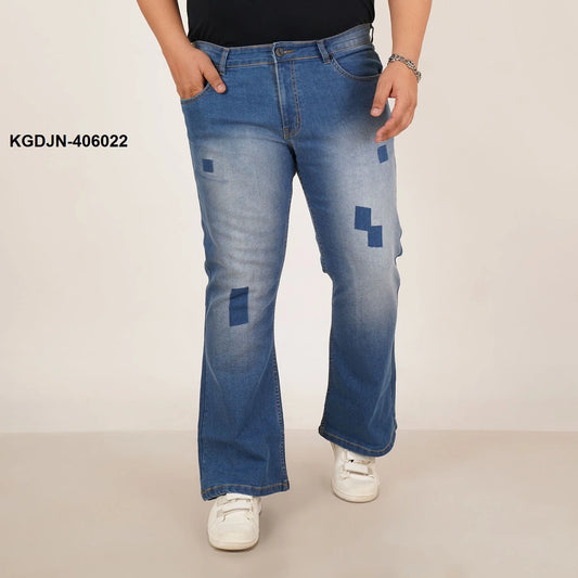 Kagad Jeans Mens Plus Size Boot Fit Light Blue Color Denim Jeans - Style Code "KGDJN-406022