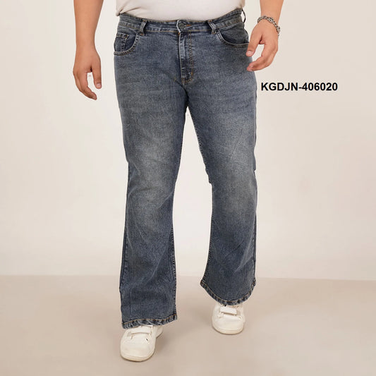 Kagad Jeans Mens Plus Size Boot Fit Aged Indigo Blue Color Denim Jeans - Style Code "KGDJN-406020