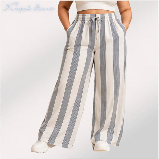 Womens elasticated waist loose straight fit Palazo KGDJNS-404107