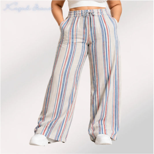 Womens elasticated waist loose straight fit Palazo KGDJNS-404109