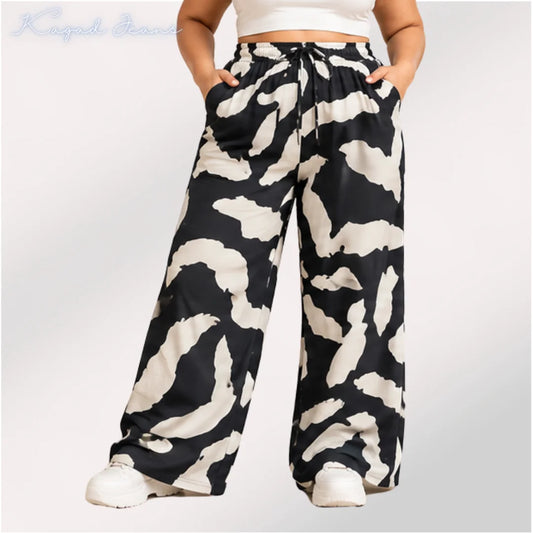 Womens elasticated waist loose straight fit Palazo KGDJNS-404112