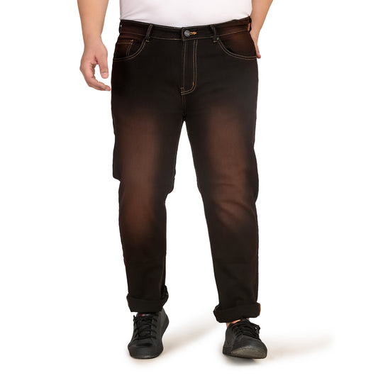 Kagad Jeans Men Plus Size Regular Fit Black Copper Tint Denim Jeans - Style Code "KGDJN-408029