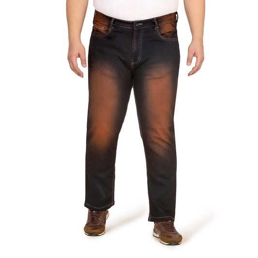 Kagad Jeans Men Plus Size Regular Fit Black Copper Tinted Denim Jeans - Style Code "KGDJN-408020