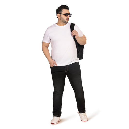 Kagad Jeans Men Plus Size Regular Fit Charcoal Black Denim Jeans - Style Code "KGDJN-408018