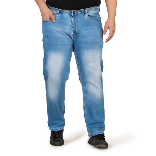 Kagad Jeans Men Plus Size Regular Fit Light Blue Denim Jeans - Style Code "KGDJN-408016