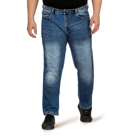 Kagad Jeans Men Plus Size Regular Fit Mid Blue Denim Jeans - Style Code "KGDJN-408014