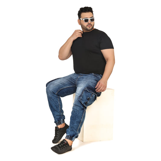 Kagad Jeans Men Regular and Plus Size Regular   Fit Mid  Blue  Color  Denim Jeans Jogger - Style Code "KGDJGR-406008