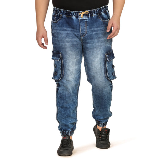 Denim joggers mens plus size hotsell
