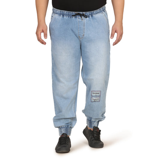 Kagad Jeans Men Regular and Plus Size Baggy  Fit Light  Blue  Color  Denim Jeans Jogger - Style Code "KGDJGR-406007