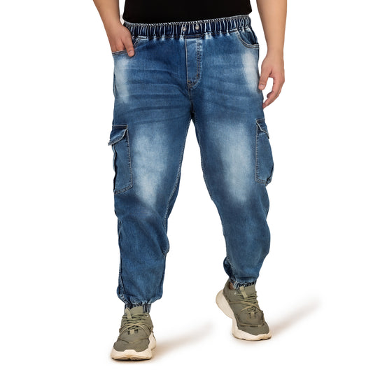 Kagad Jeans Men Regular and Plus Size Regular Fit Mid Blue  Color  Denim Jeans Jogger - Style Code "KGDJGR-406006