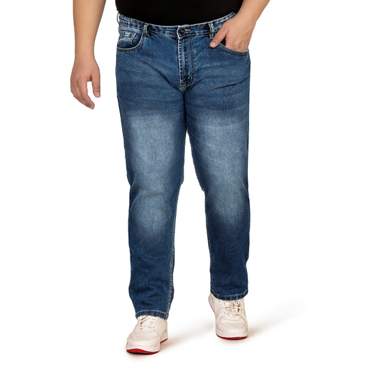 Kagad Jeans Men Plus Size Regular Fit Mid Blue Denim Jeans - Style Code "KGDJN-408013