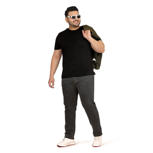 Kagad Jeans Men Plus Size Regular Fit Charcoal Grey Denim Jeans - Style Code "KGDJN-408009