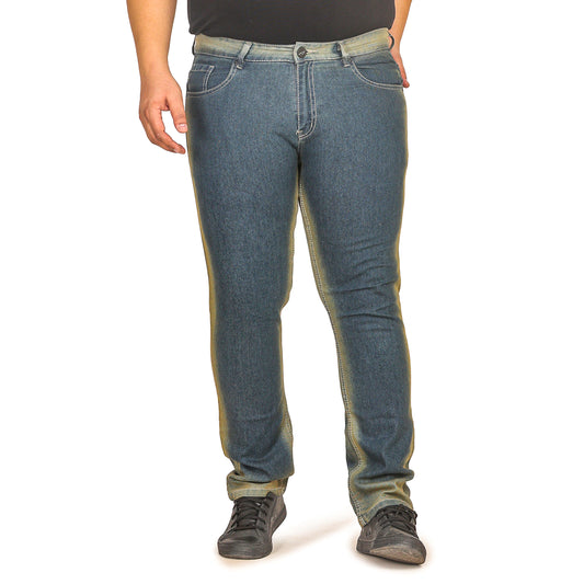 Kagad Jeans Men Plus Size Regular Fit Navy Yellow Tint Denim Jeans - Style Code "KGDJN-408008