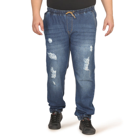 Kagad Jeans Men Regular and Plus Size Regular Fit Mid Blue  Color  Denim Jeans Jogger - Style Code "KGDJGR-406005