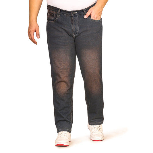 Kagad Jeans Men Plus Size Regular Fit Navy Blue Rust Tinted Denim Jeans - Style Code "KGDJN-408004