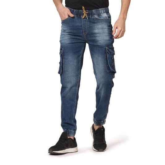 Kagad Jeans Men Regular  fit Indigo Blue Denim Jeans Jogger - Style Code "KGDJGR-401002