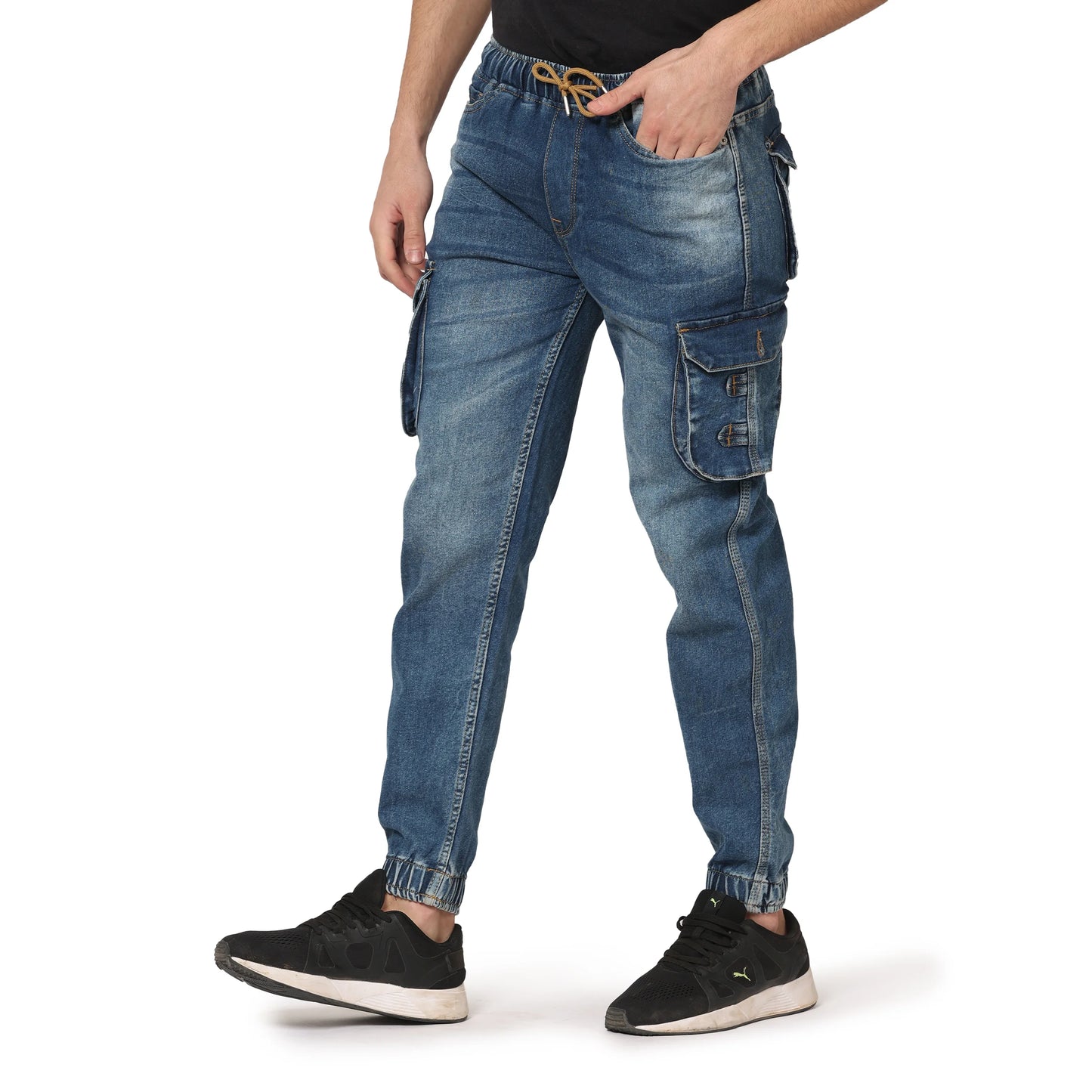 Kagad Jeans Men Regular Fit Ice Blue Denim Jeans Jogger - Style Code "KGDJGR-401003