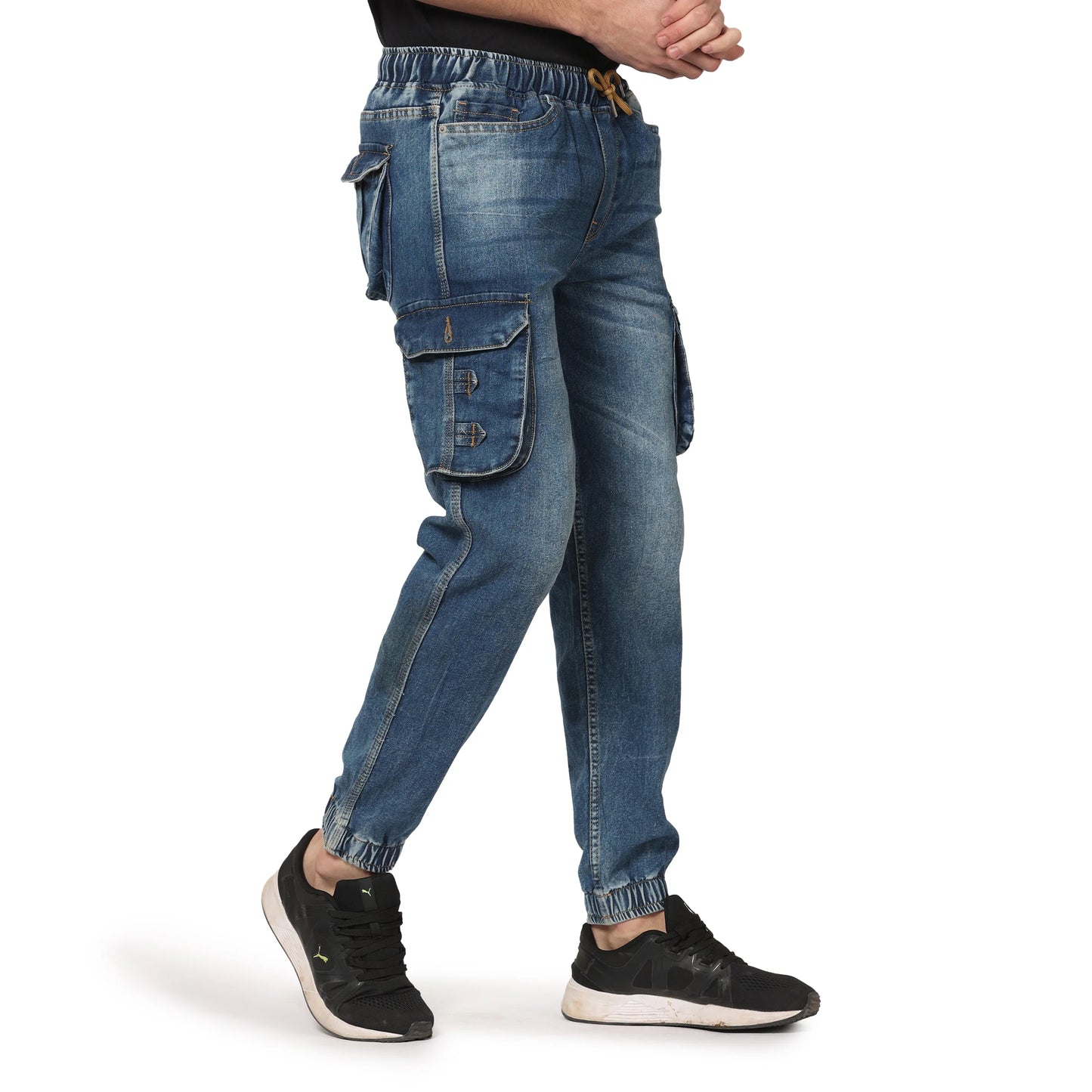 Kagad Jeans Men Regular Fit Ice Blue Denim Jeans Jogger - Style Code "KGDJGR-401003