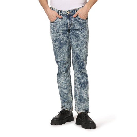 Kagad Jeans Men Straight Fit Blue Textured Denim Jeans - Style Code "KGDJNS-403009