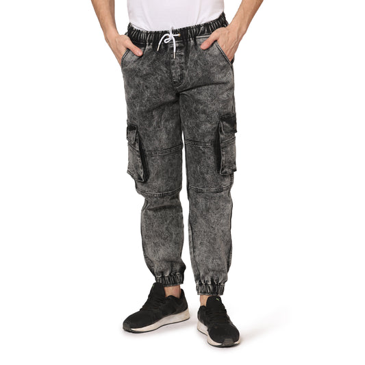 Kagad Jeans Men Regular  Fit Textured Grey Denim Jeans Jogger - Style Code "KGDJGR-401005