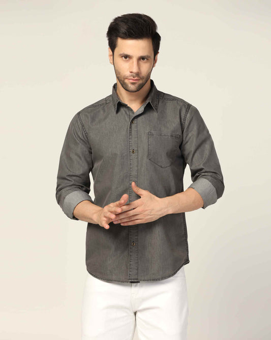 Kagad Jeans Mens Slim Fit Shirt Grey - Style Code "KGDSHT-403054