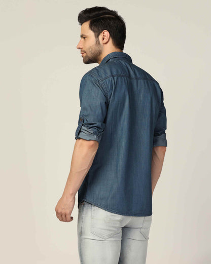 Kagad Jeans Mens Slim Fit Shirt Ocean Blue - Style Code "KGDSHT-403055