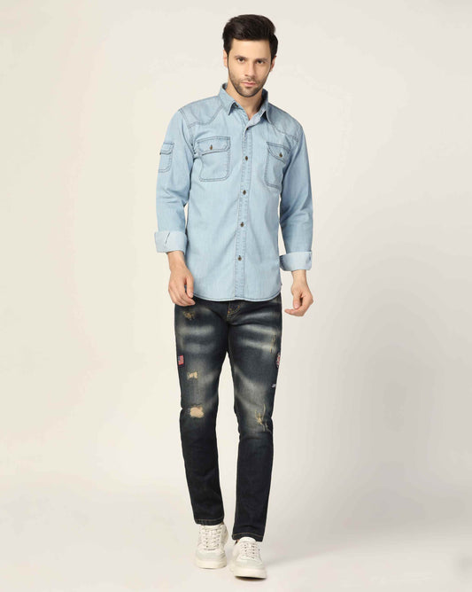 Kagad Jeans Mens Slim Fit Shirt Arctic Blue - Style Code "KGDSHT-403060