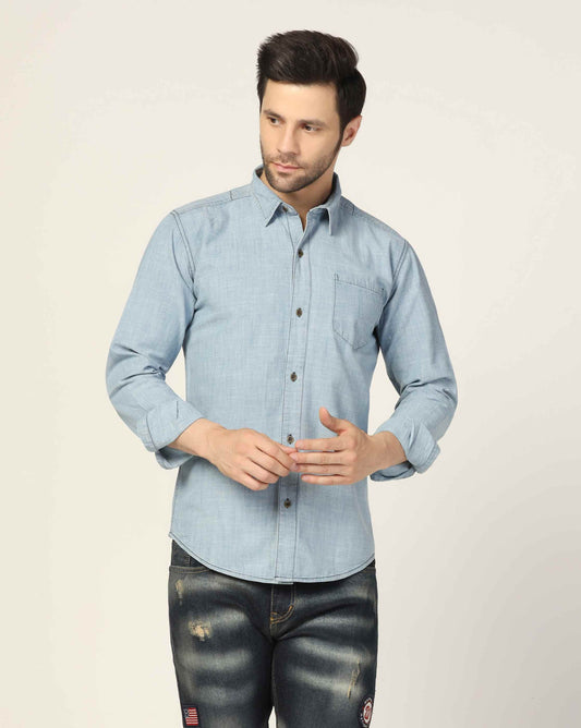 Kagad Jeans Mens Slim Fit Shirt Arctic Blue - Style Code "KGDSHT-403061