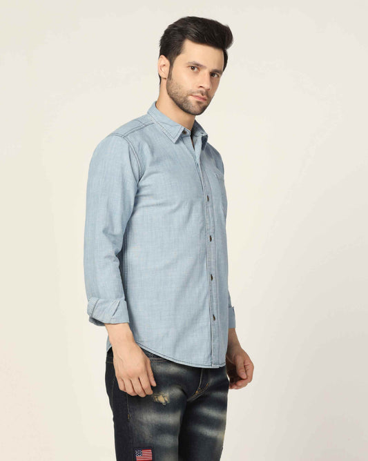 Kagad Jeans Mens Slim Fit Shirt Arctic Blue - Style Code "KGDSHT-403061