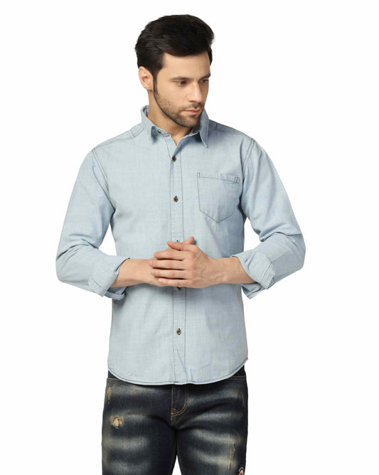 Kagad Jeans Mens Slim Fit Shirt Ice Blue - Style Code "KGDSHT-403064