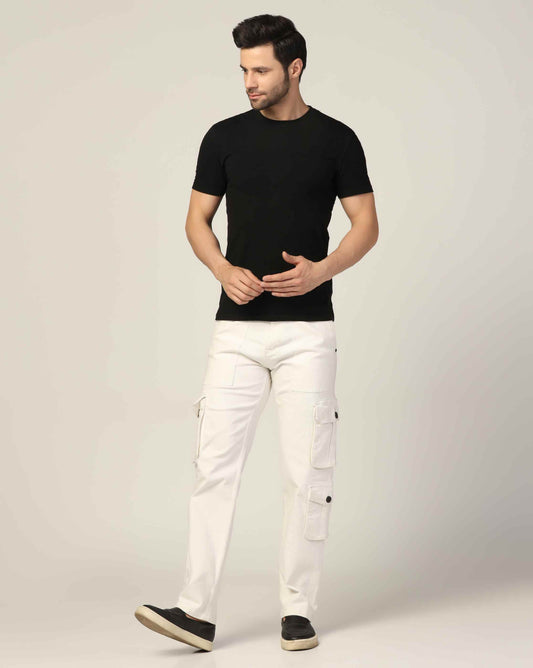 Kagad Jeans Mens Regular Fit White Cargo Jeans - Style Code "KGDCRG-403050