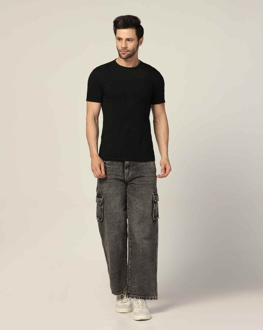 Kagad Jeans Mens Loose Fit Wide Leg Rusty Grey Cargo Jeans - Style Code "KGDCRG-403049