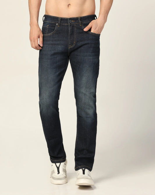 Kagad Jeans Mens Regular Fit Dark Faded Blue Jeans - Style Code "KGDJN-403028